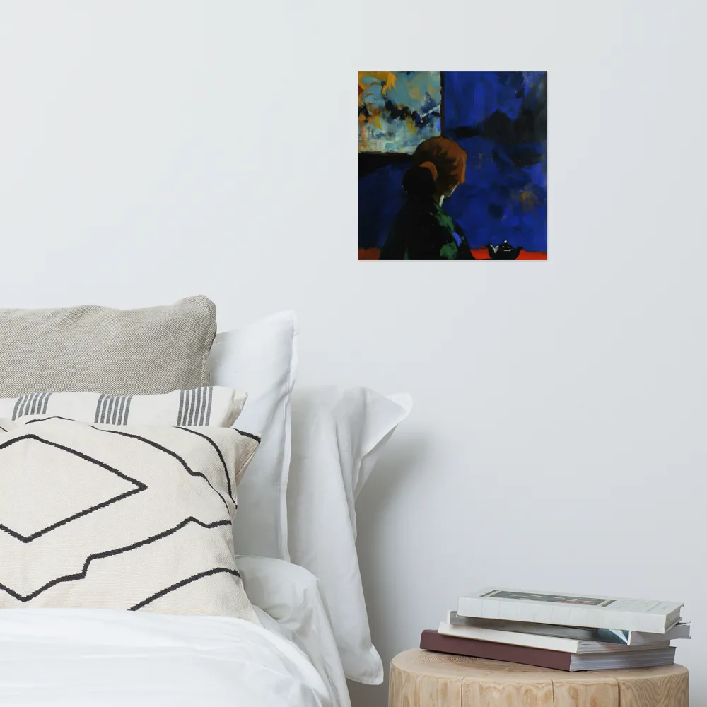 Contemplation Under the Night Sky | Poster | 14″×14″