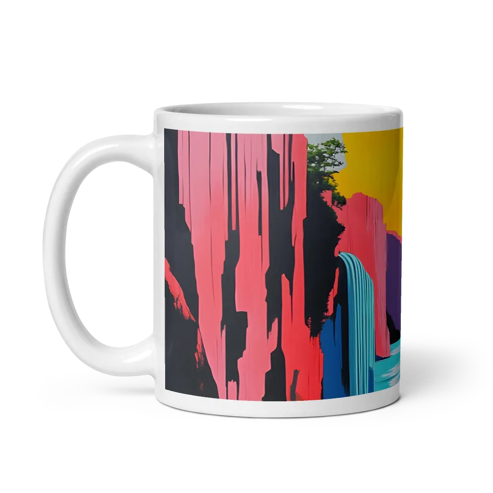 Dreamscape of Pink Cliffs and Turquoise Waters | Mug with White inside | 11 oz