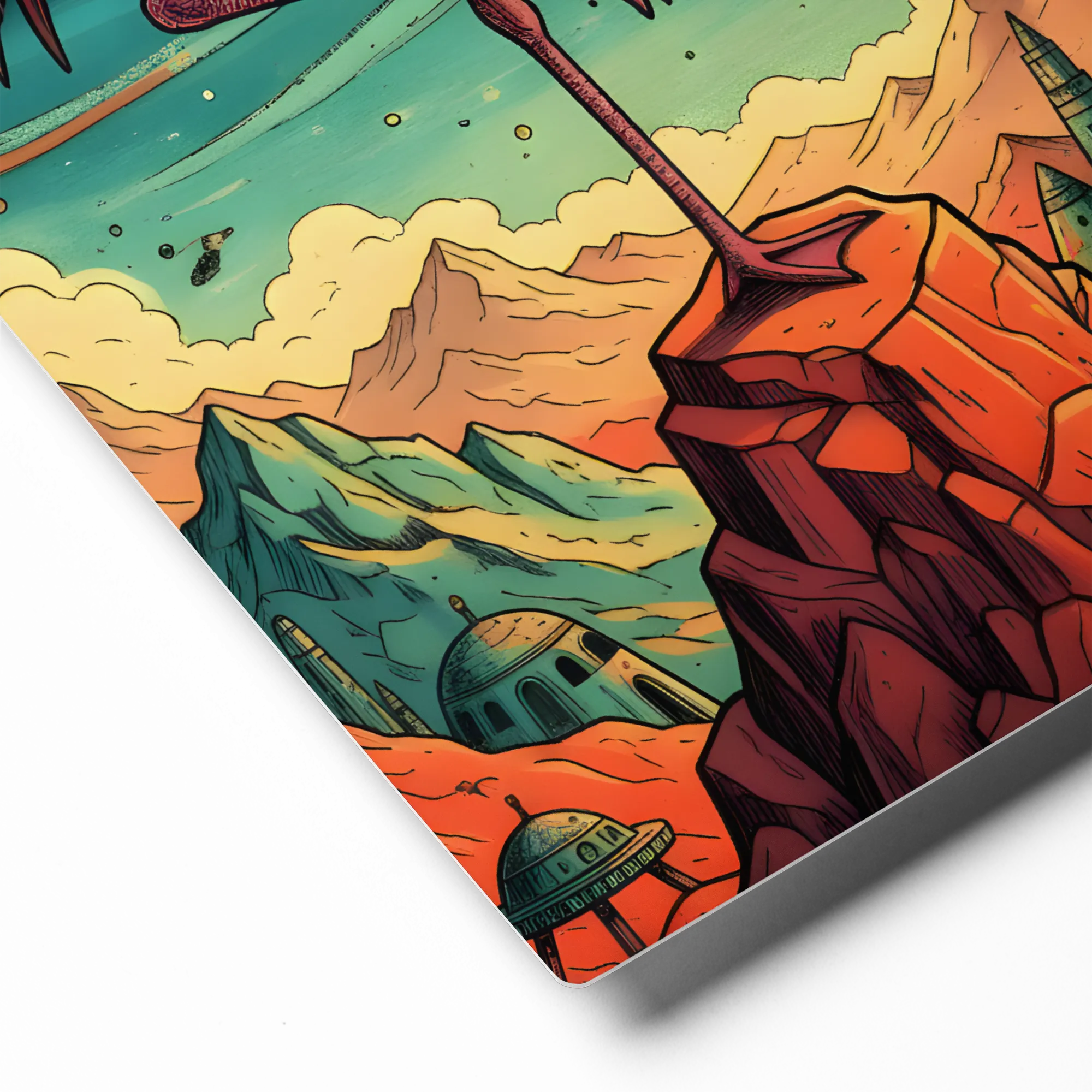 Cosmic Flamingo 
 Metal Print | 12″x 12″