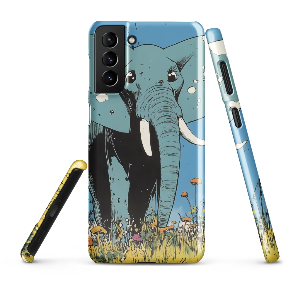 Whimsical Blue Elephant in Bloom