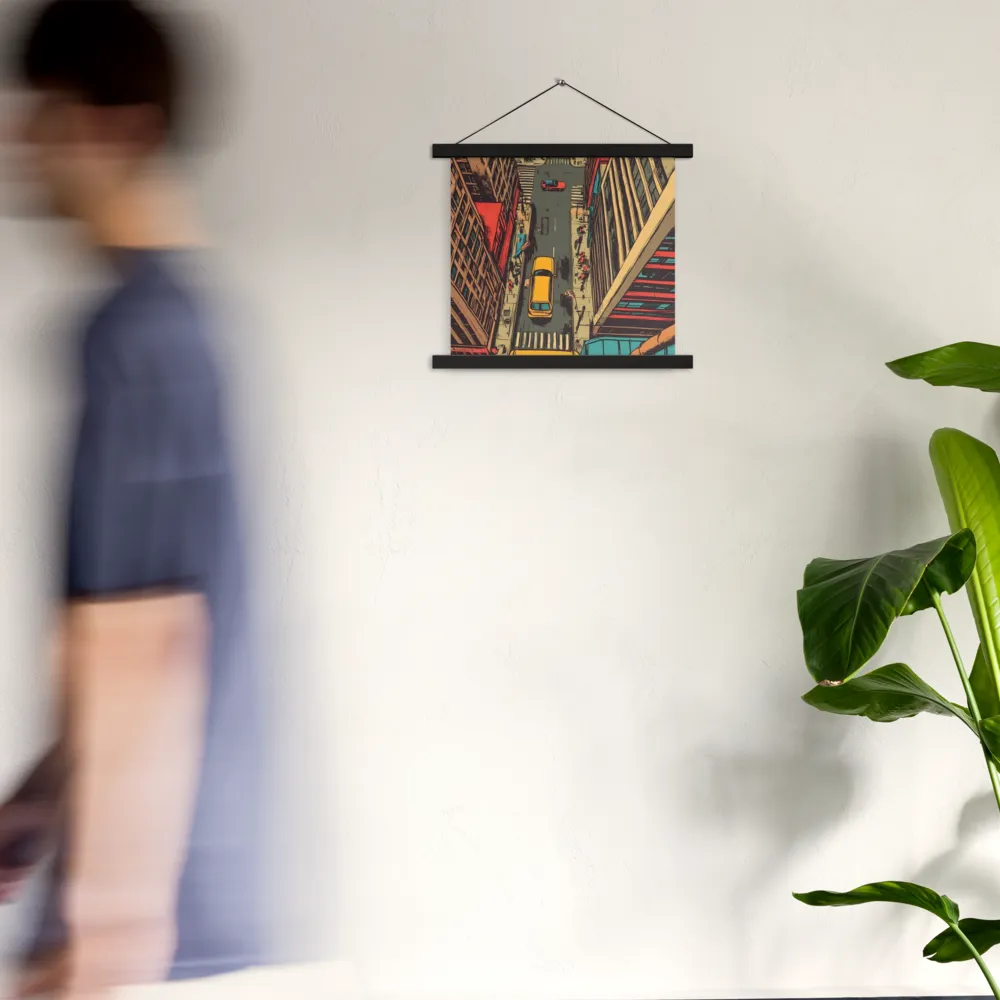 Urban Symphony | Poster With Black Wood Hanger | 14″×14″