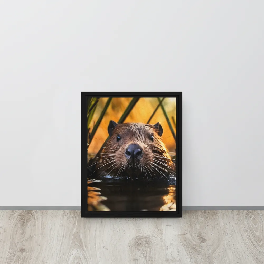 Beaver Serenity: A Natural Portrait | Canvas with Black Frame | 11″×14″