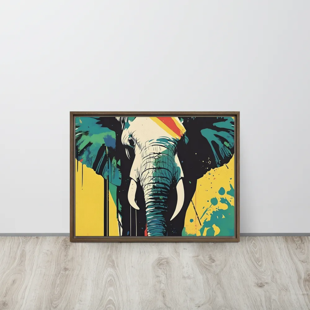 Elegance of the Wild: A Colorful Harmony | Canvas with Brown Frame | 18″×24″