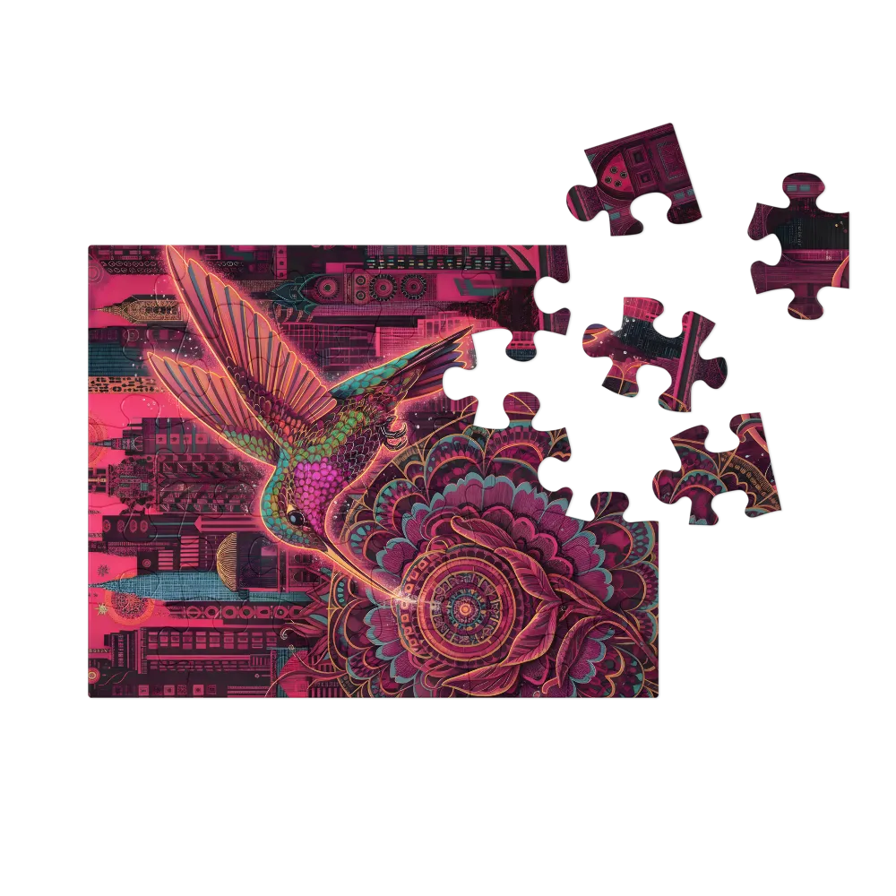 Mandala Hummingbird 
 Jigsaw Puzzle in Tin Box