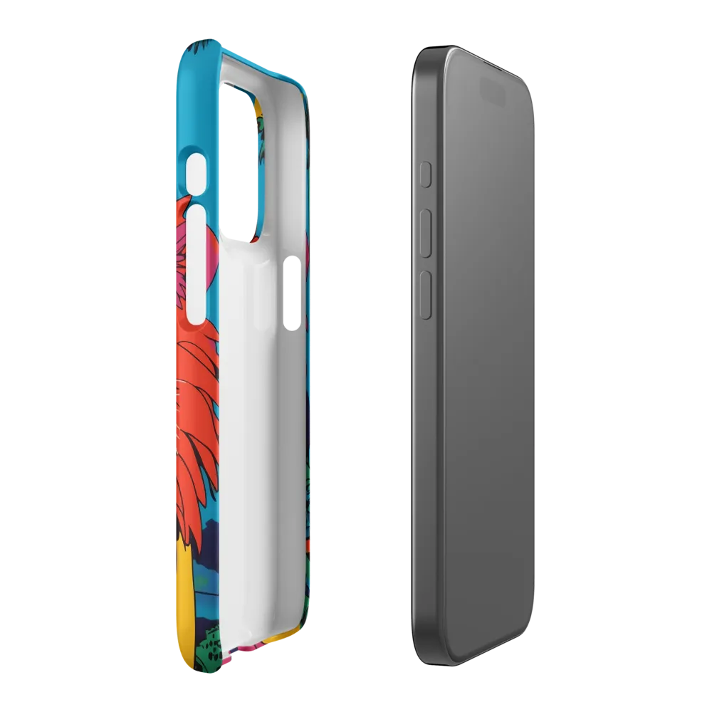 Lion with Sunglasses: A Vibrant Tropical Portrait | Phone Case |  15 Pro | Snap Case | Matte