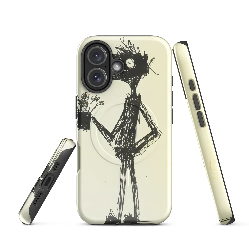 Whimsical Figure with Flowers