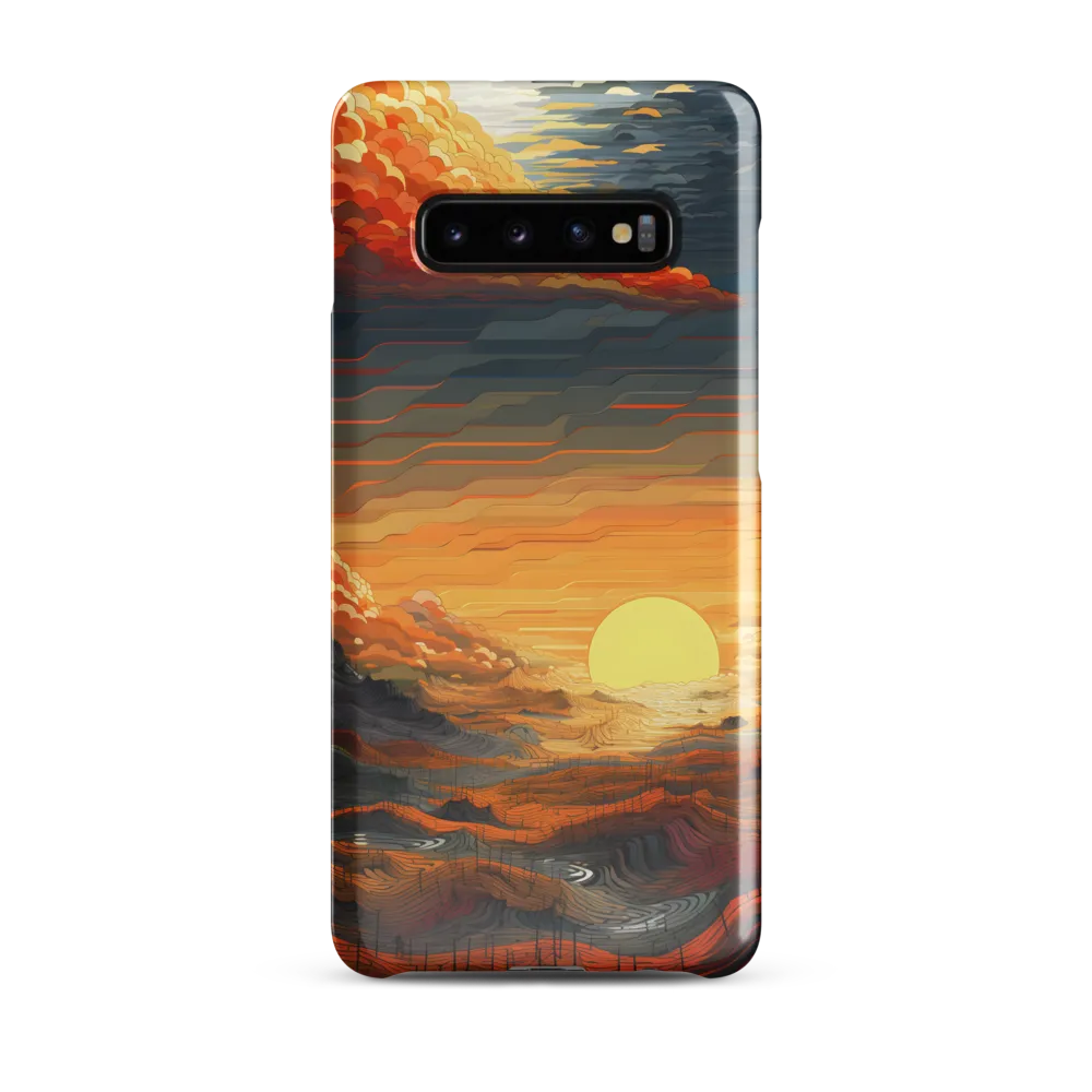 Ethereal Sunset: A Serene Landscape in Flowing Forms | Phone Case |  S10 Plus | Snap Case | Glossy