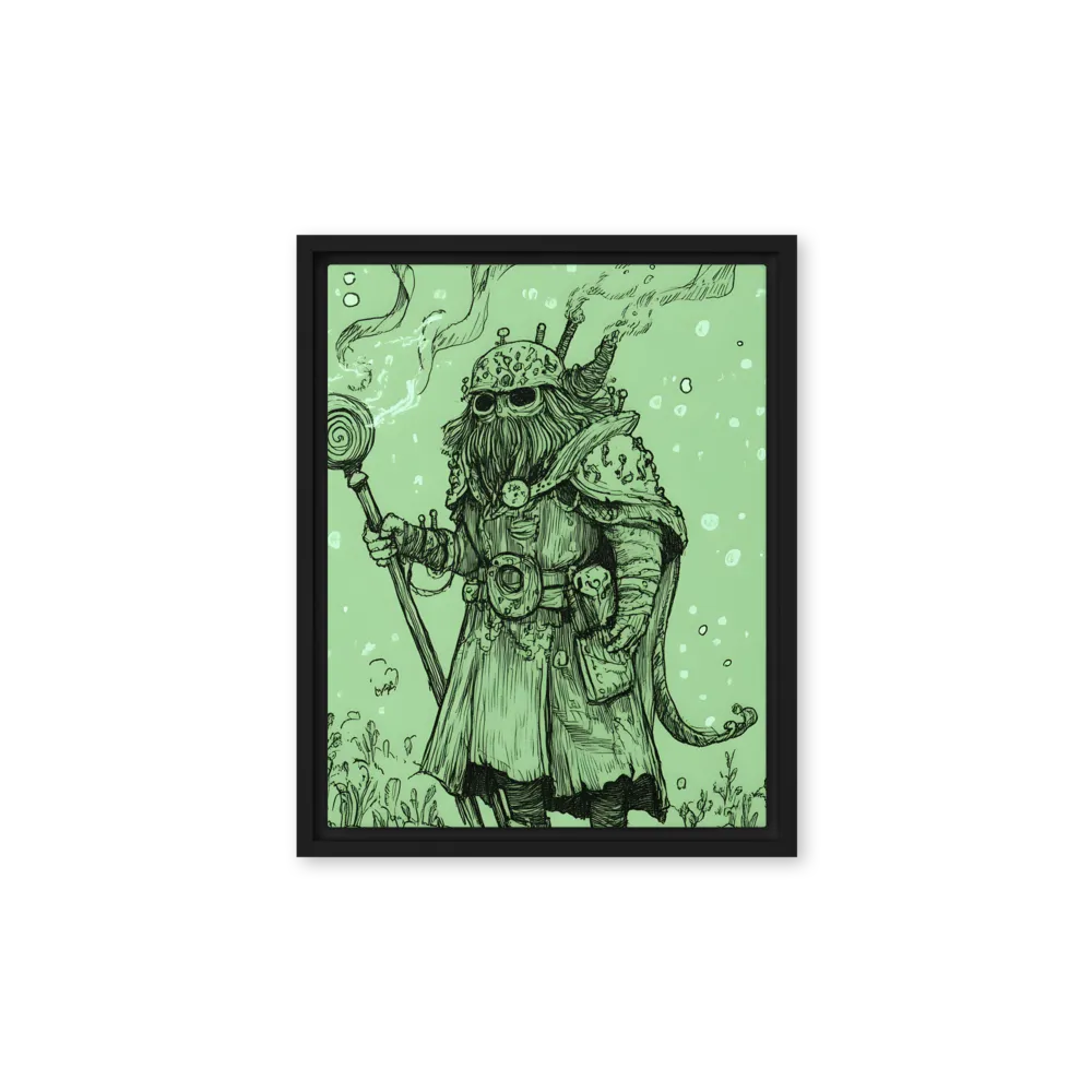 The Enigmatic Wizard | Canvas with Black Frame | 11″×14″