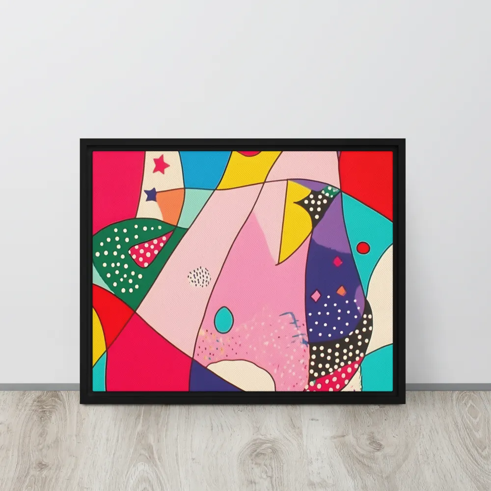 Playful Geometry in Color | Canvas with Black Frame | 16″×20″