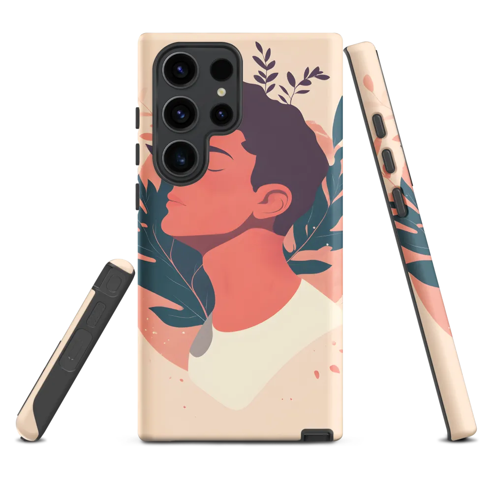 Profile in Coral and Teal