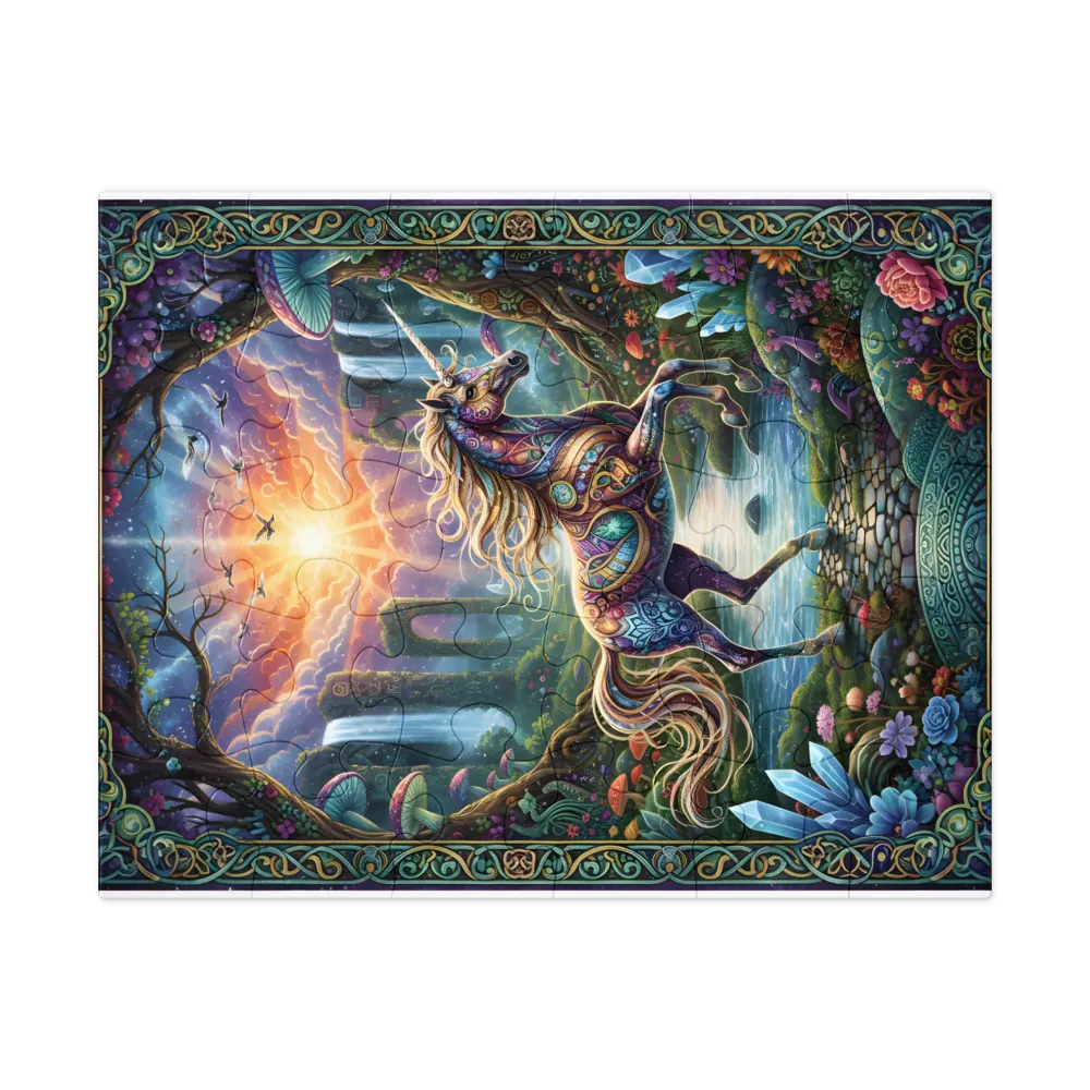 Enchanted Unicorn 
 Jigsaw Puzzle in Tin Box