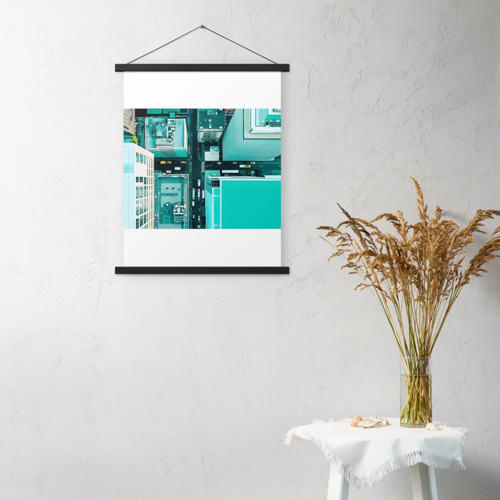 Urban Geometry: Aerial Perspective | Poster With Black Wood Hanger | 18″×24″
