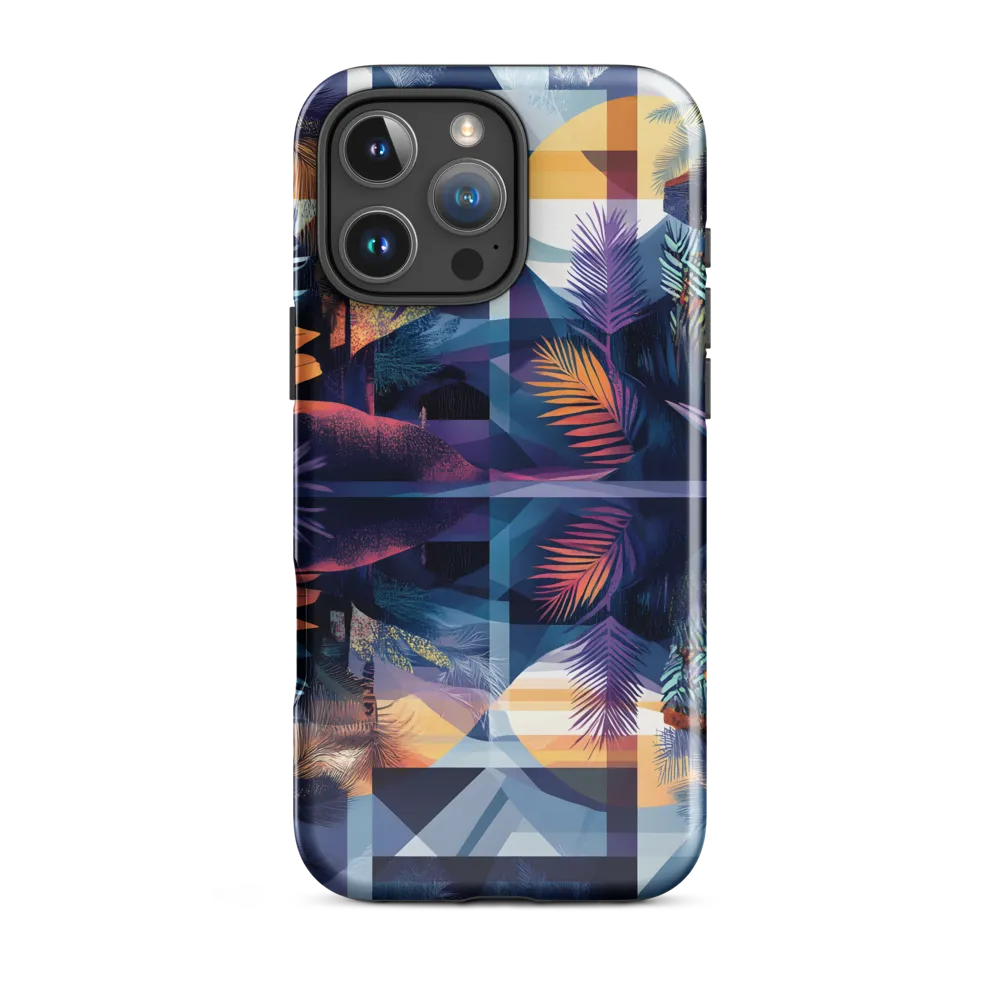 Tropical Serenity: A Modern Landscape | Phone Case |  16 Pro Max | Tough Case | Glossy