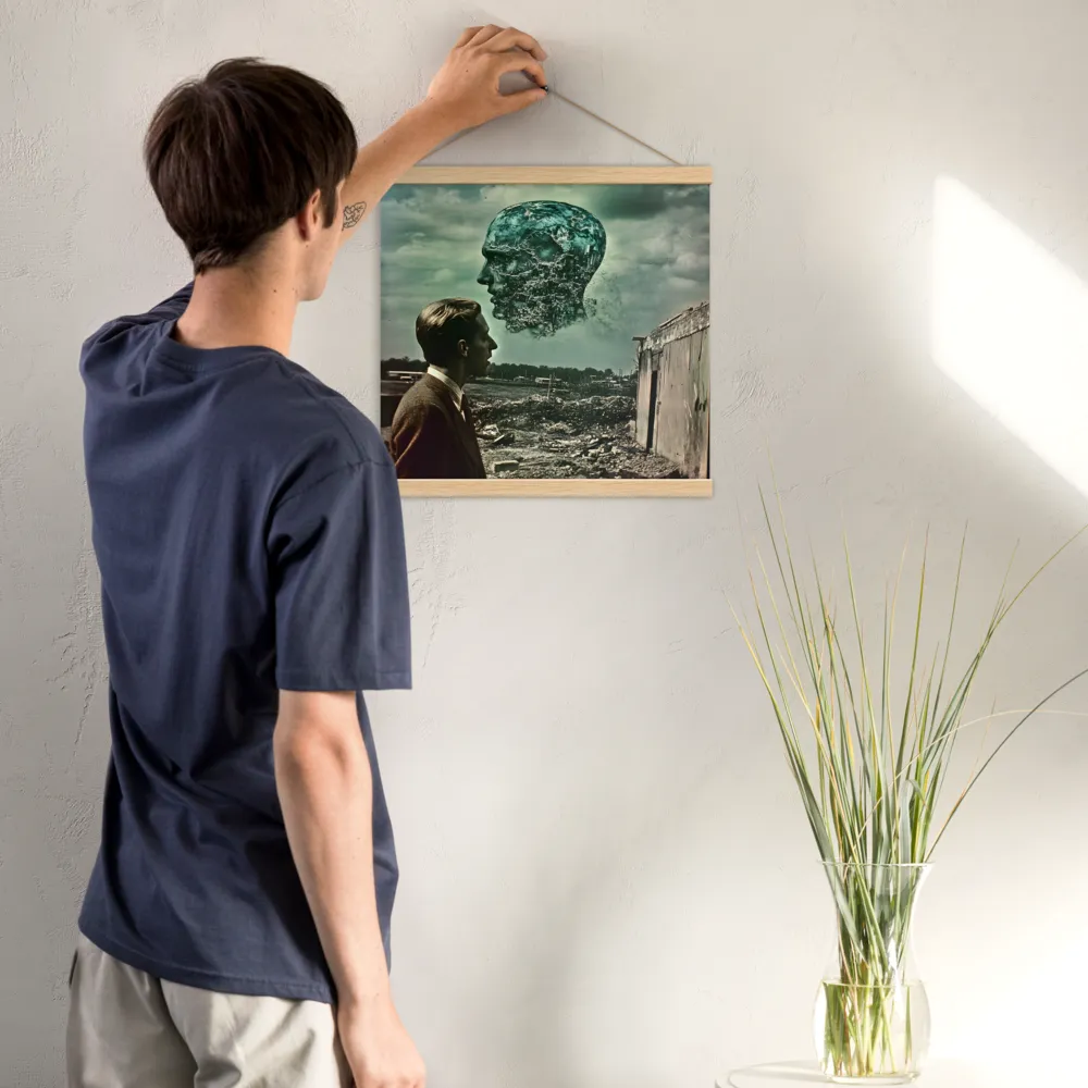 Ethereal Reflections: Identity in a Fragmented World | Poster With Oak Wood Hanger | 16″×16″