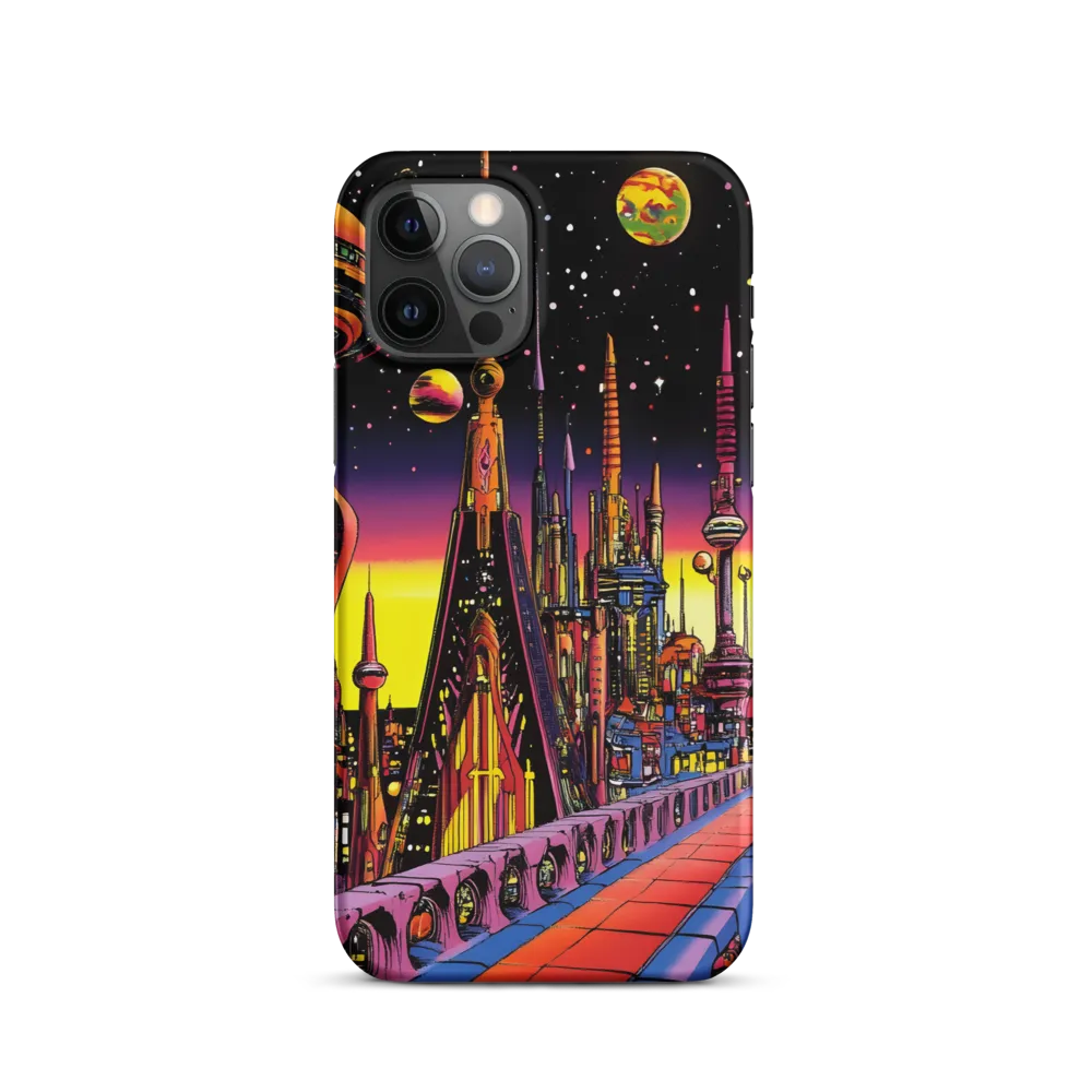 Futuristic Cosmos: A Journey Through Neon Cities | Phone Case |  12 Pro | Snap Case | Matte