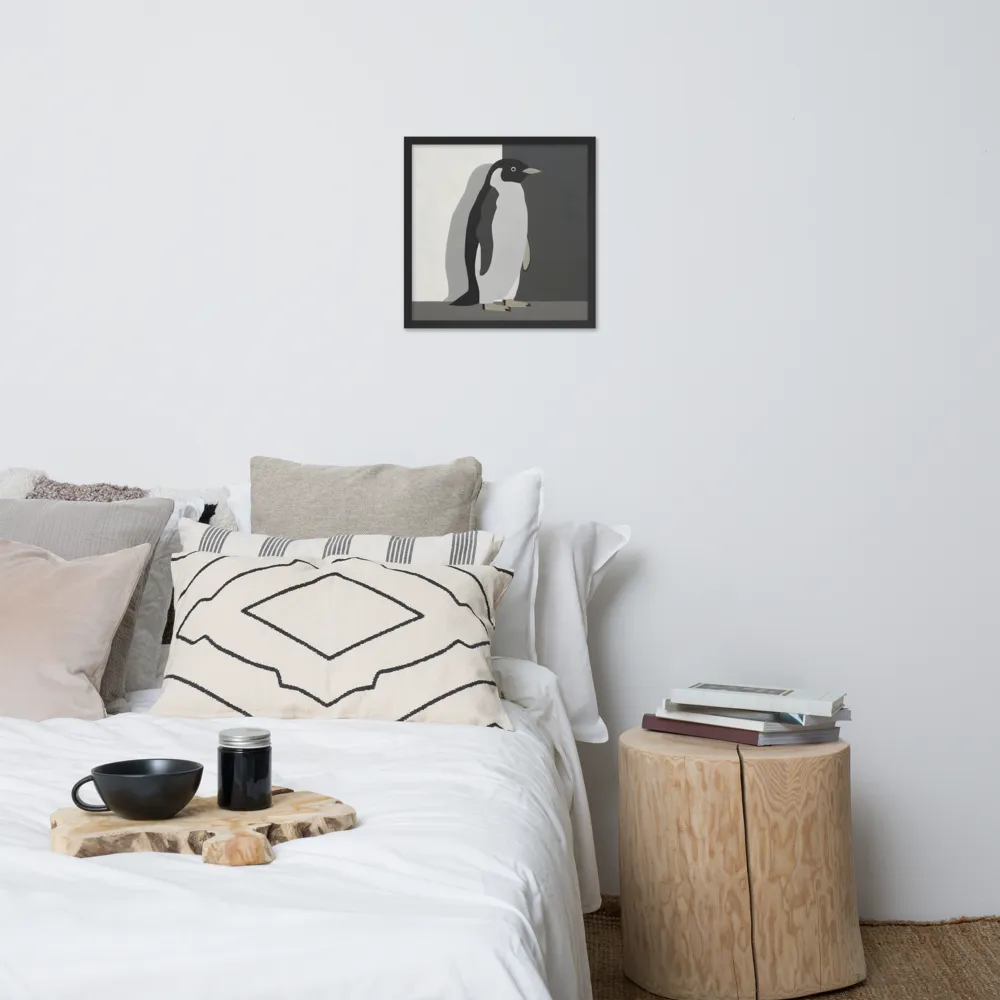 Monochrome Penguin 
 Poster with Black Frame | 18″x 18″