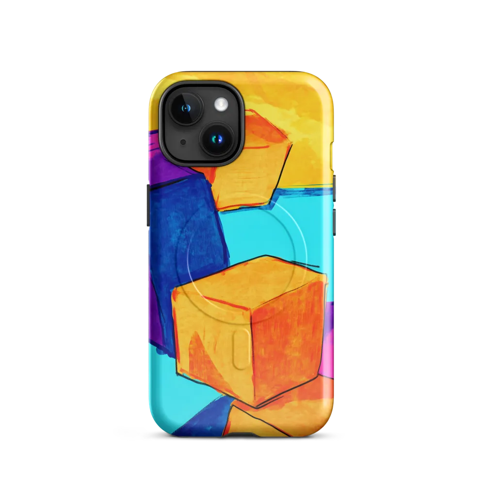 Playful Cubes in Vibrant Harmony | Phone Case |  15 | MagSafe® Tough Case | Glossy