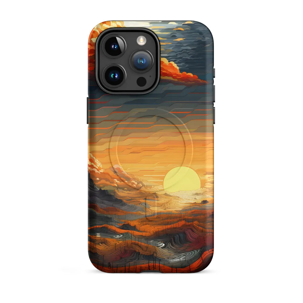 Ethereal Sunset: A Serene Landscape in Flowing Forms | Phone Case |  15 Pro Max | MagSafe® Tough Case | Matte