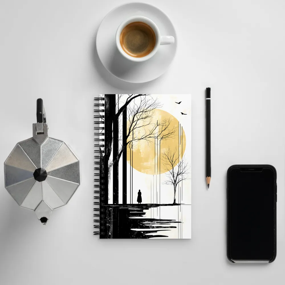 Solitude Under the Yellow Sun | Spiral Notebook