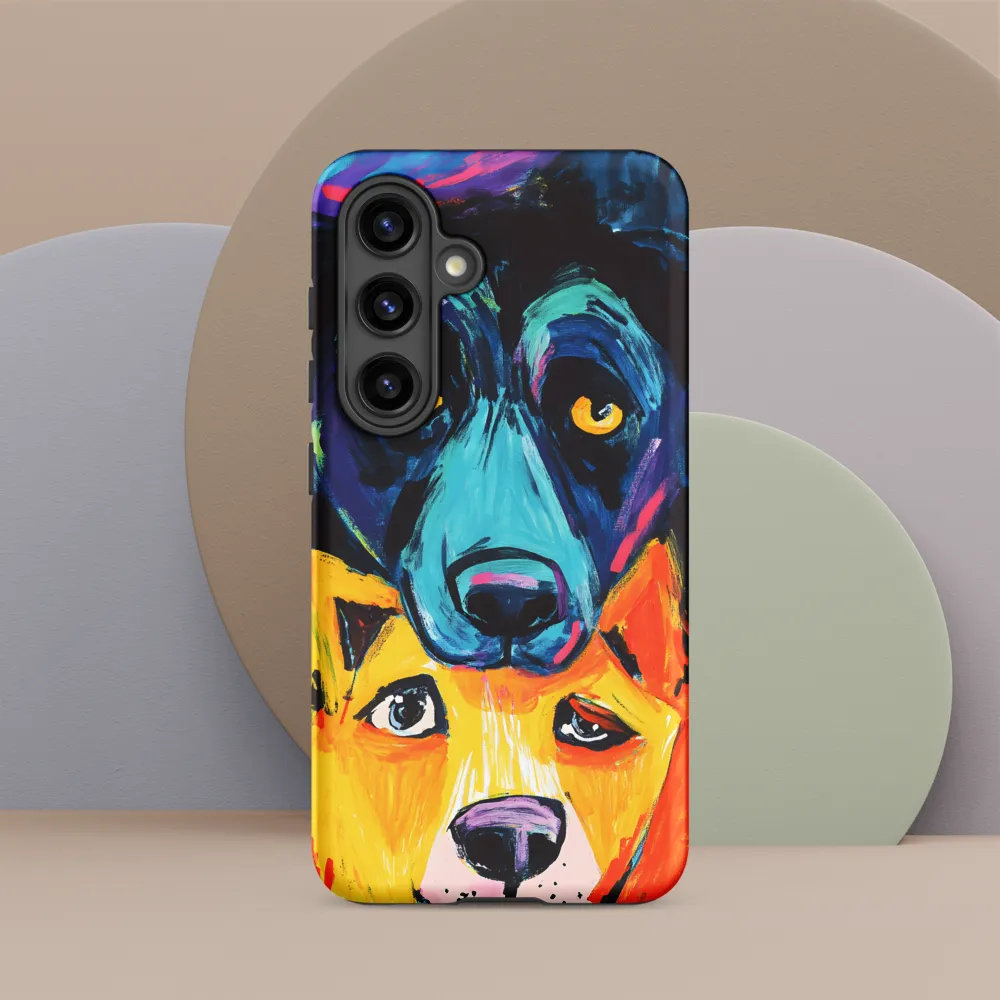Vibrant Companions: An Expression of Canine Spirit | Phone Case |  S24 | Tough Case | Matte