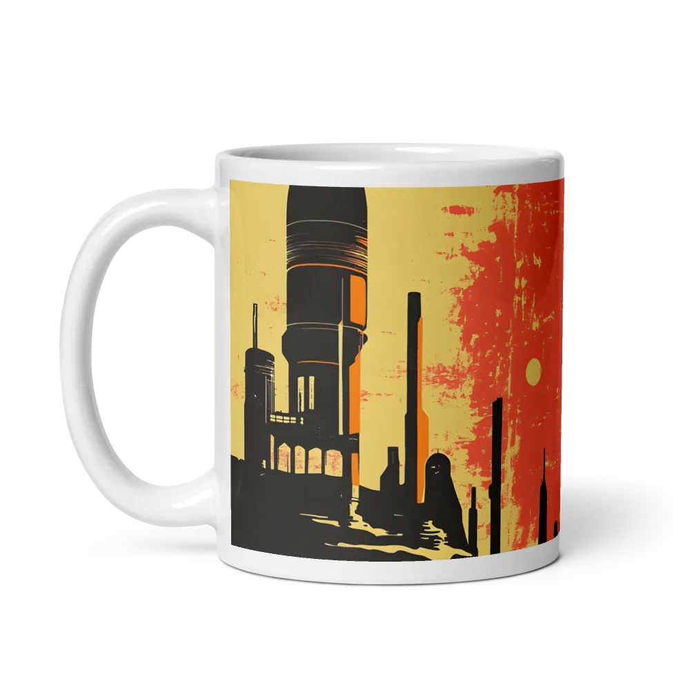 Journey to the Stars: A Retro-Futuristic Landscape | Mug with White inside | 11 oz