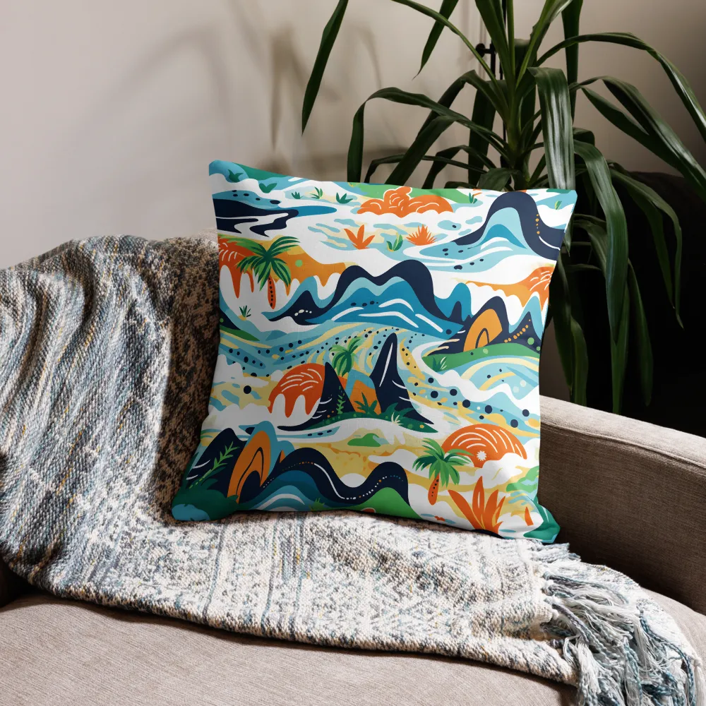 Abstract Tropical Landscape | Pillow & Pillow Case | Multiple Sizes