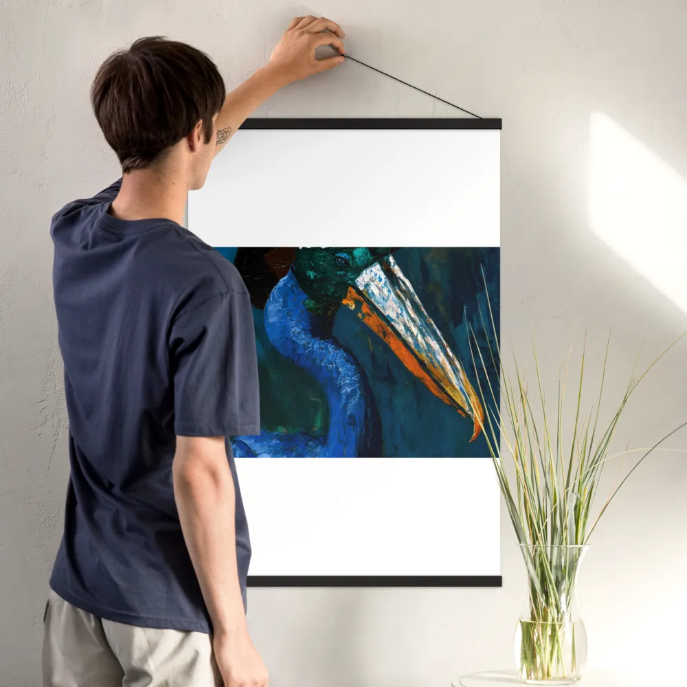 Majestic Absurdity: The Hat-Wearing Bird | Poster With Black Wood Hanger | 24″×36″