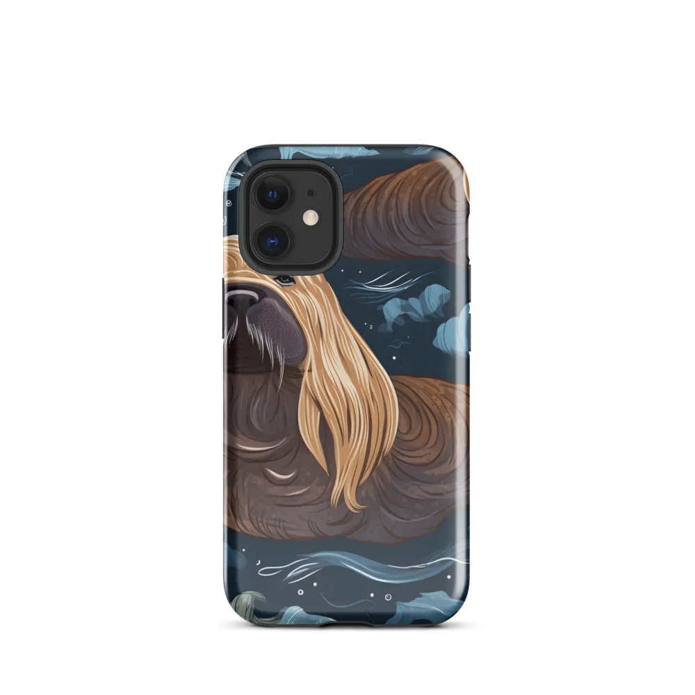 Whimsical Walruses in Deep Blue