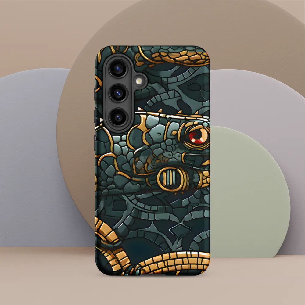 Reptilian Elegance: A Digital Art Nouveau Tapestry