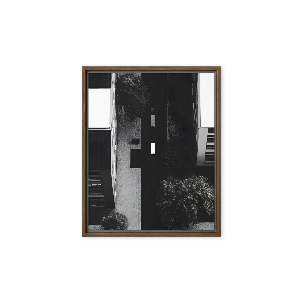 Urban Serenity from Above | Canvas with Brown Frame | 8″×10″