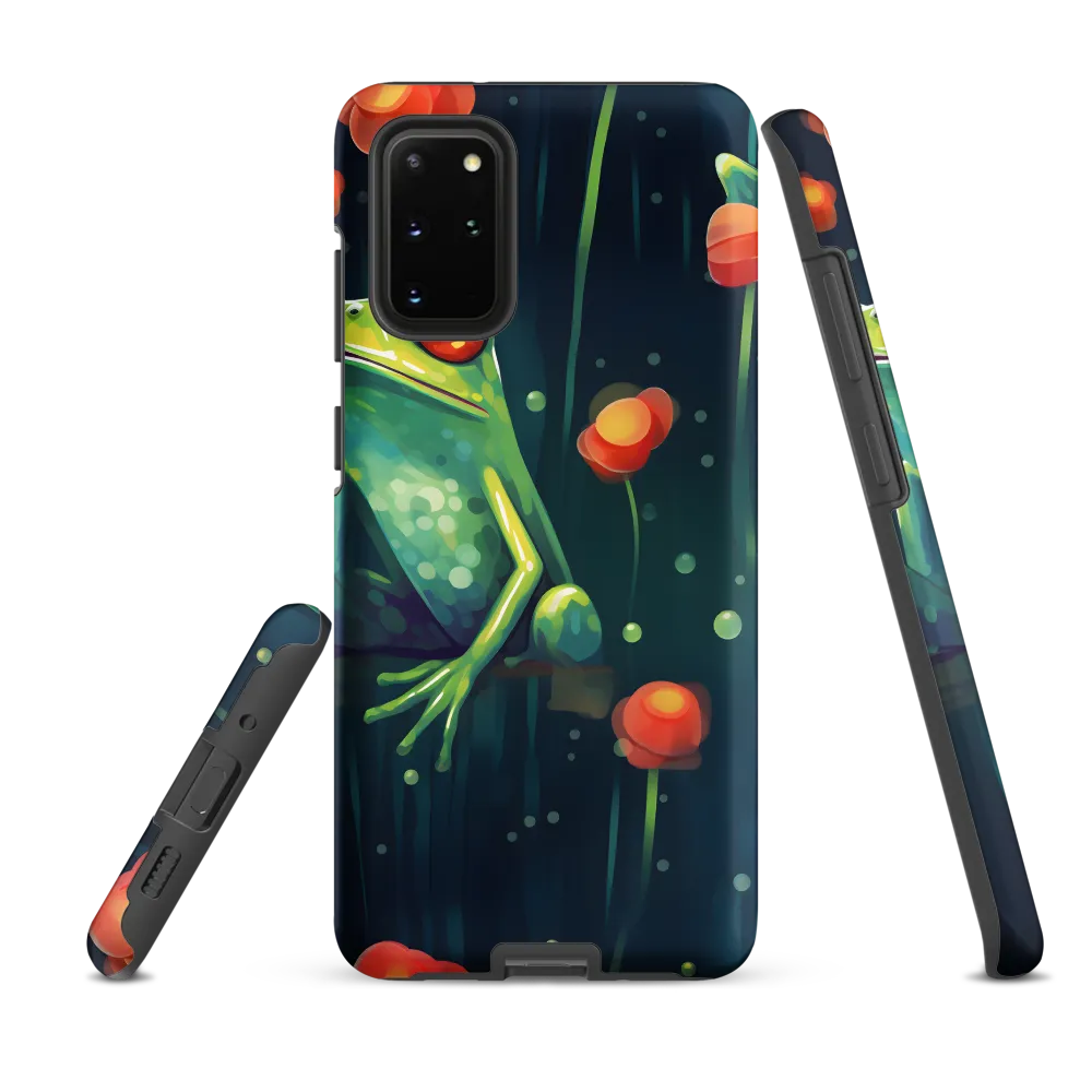 Playful Frogs in a Lush Pond