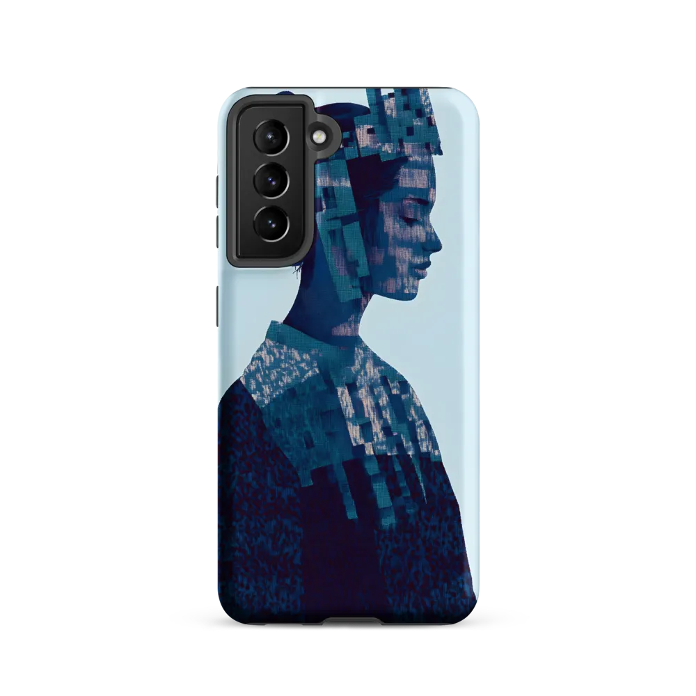 Digital Portrait in Abstract Blue