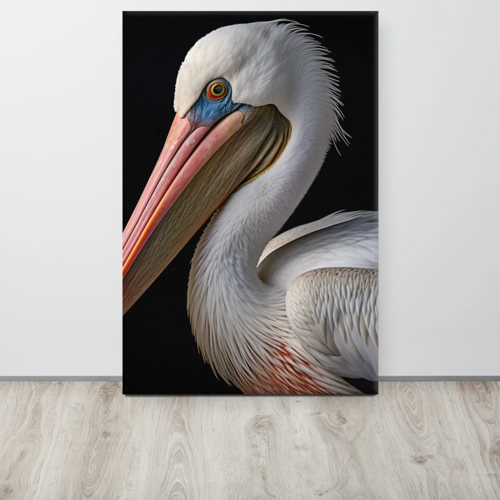 Elegance in White: The Pelican | Canvas | 24″×36″