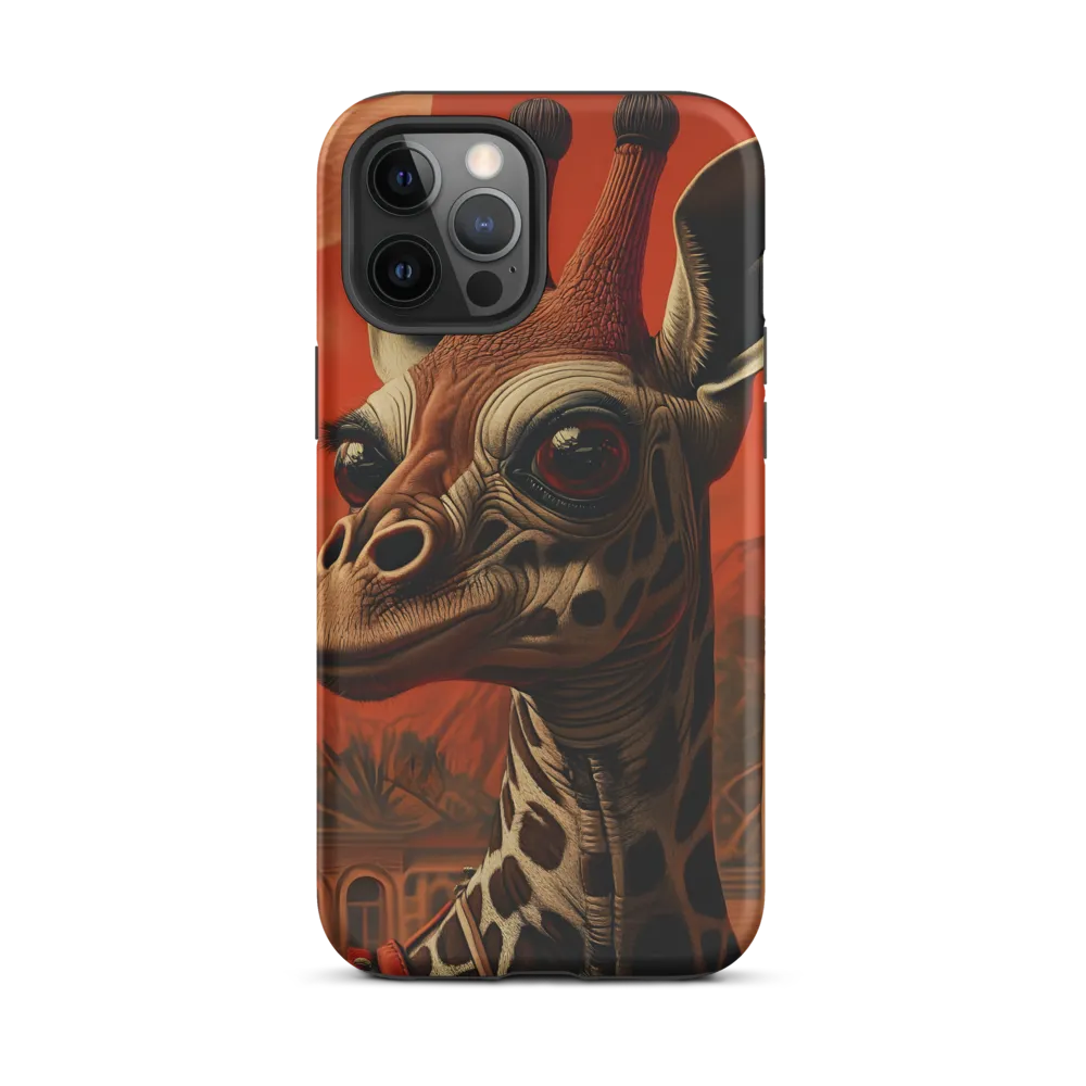 Whimsical Giraffe in an Orange Dreamscape