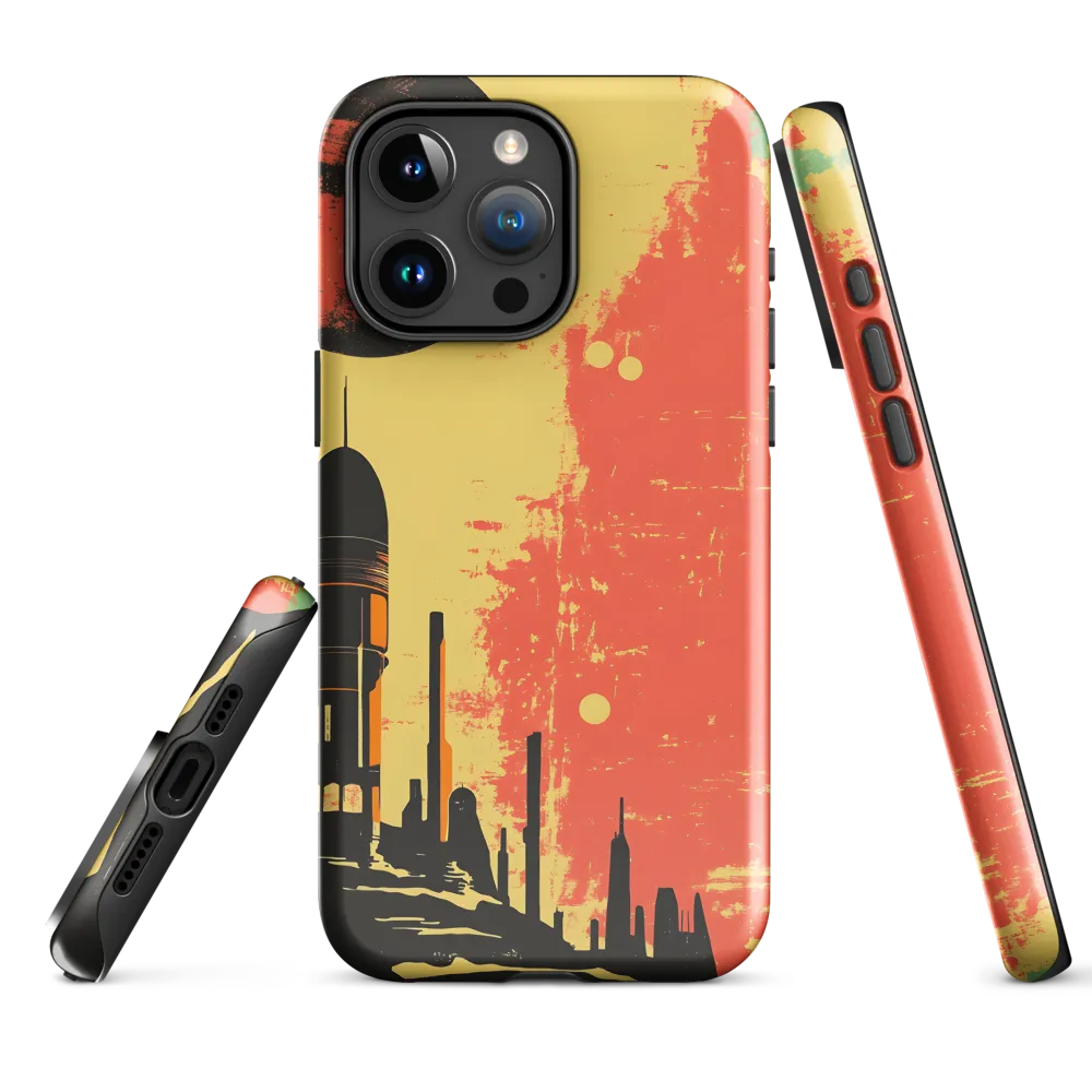 Journey to the Stars: A Retro-Futuristic Landscape | Phone Case |  15 Pro Max | Tough Case | Glossy