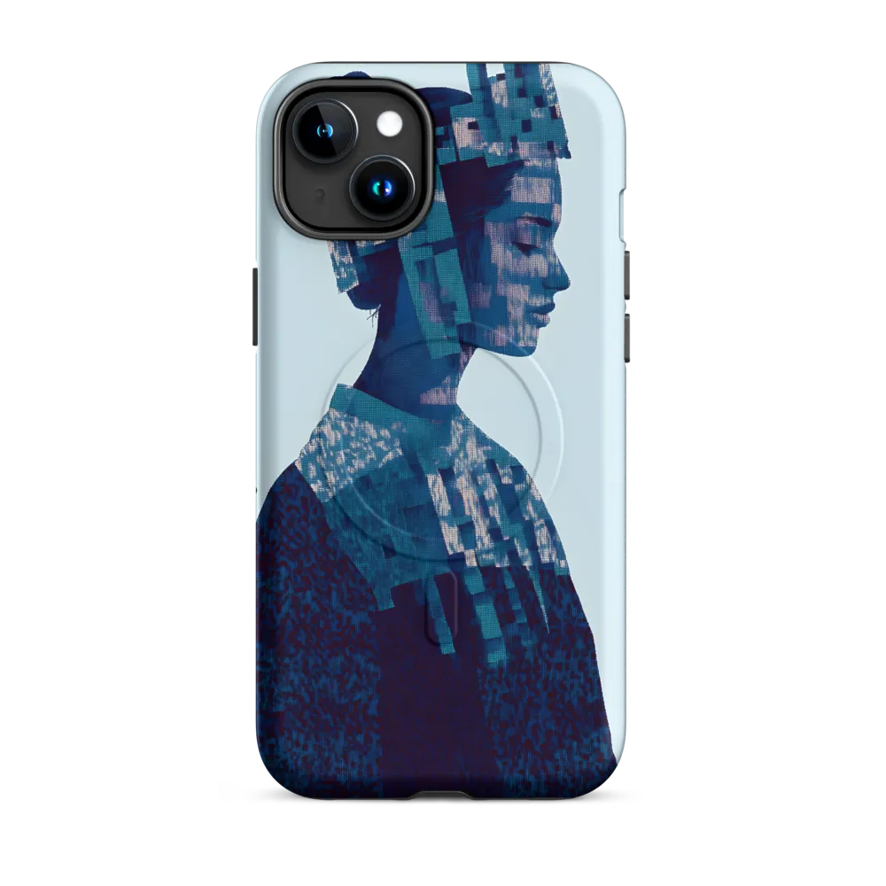 Digital Portrait in Abstract Blue