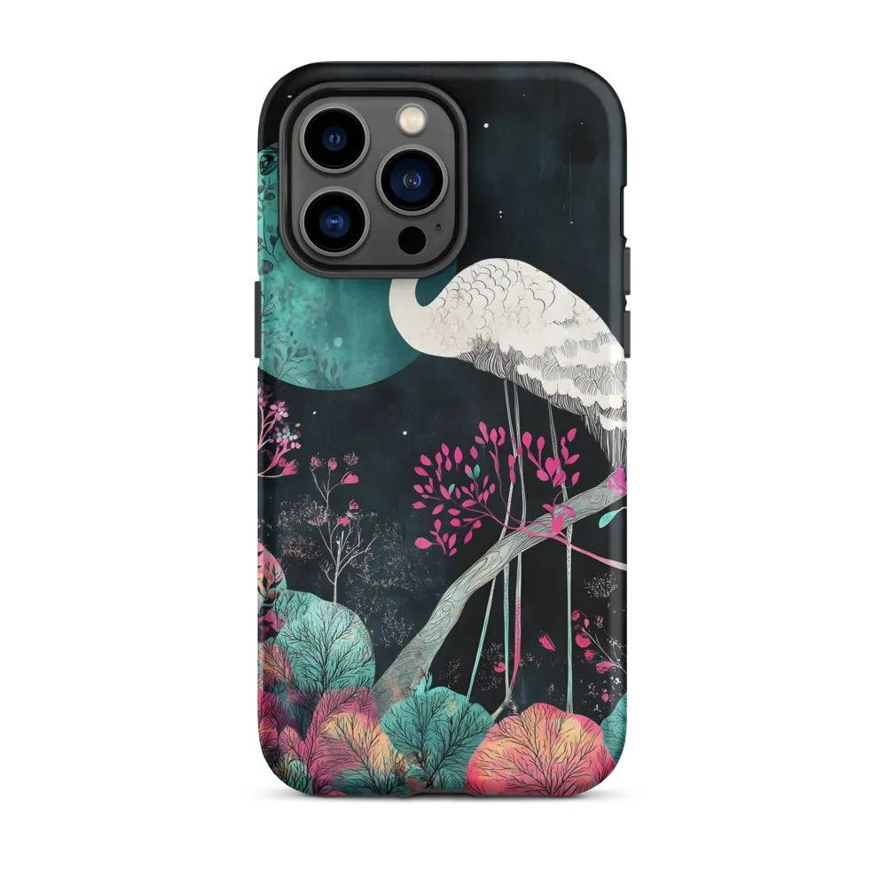 Ethereal Presence: Heron in a Floral Dreamscape