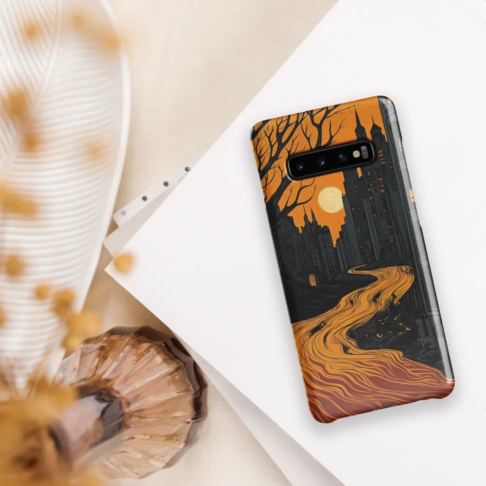 Eerie Cityscape: A Haunting Reflection | Phone Case |  S10 Plus | Snap Case | Glossy