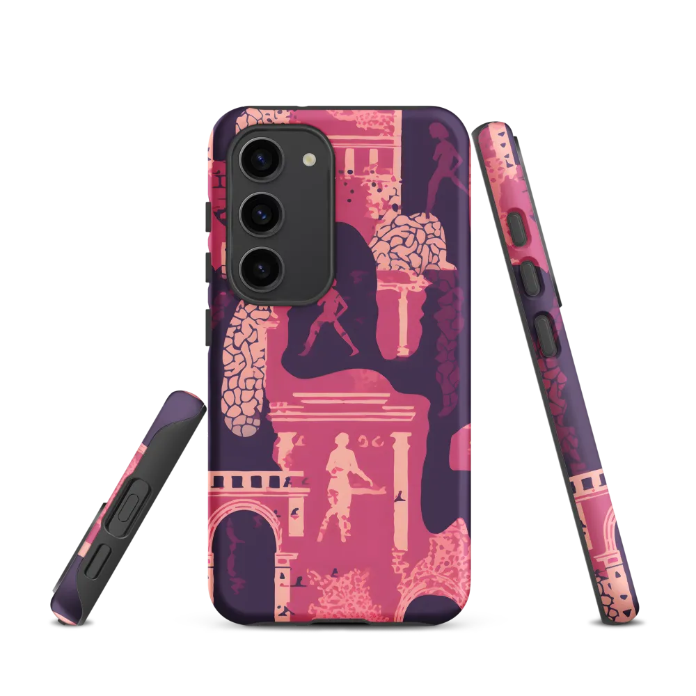 Whimsical Interplay of Figures and Architecture | Phone Case |  S23 | Tough Case | Matte