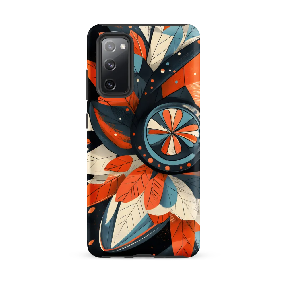 Floral Symphony in Orange and Teal