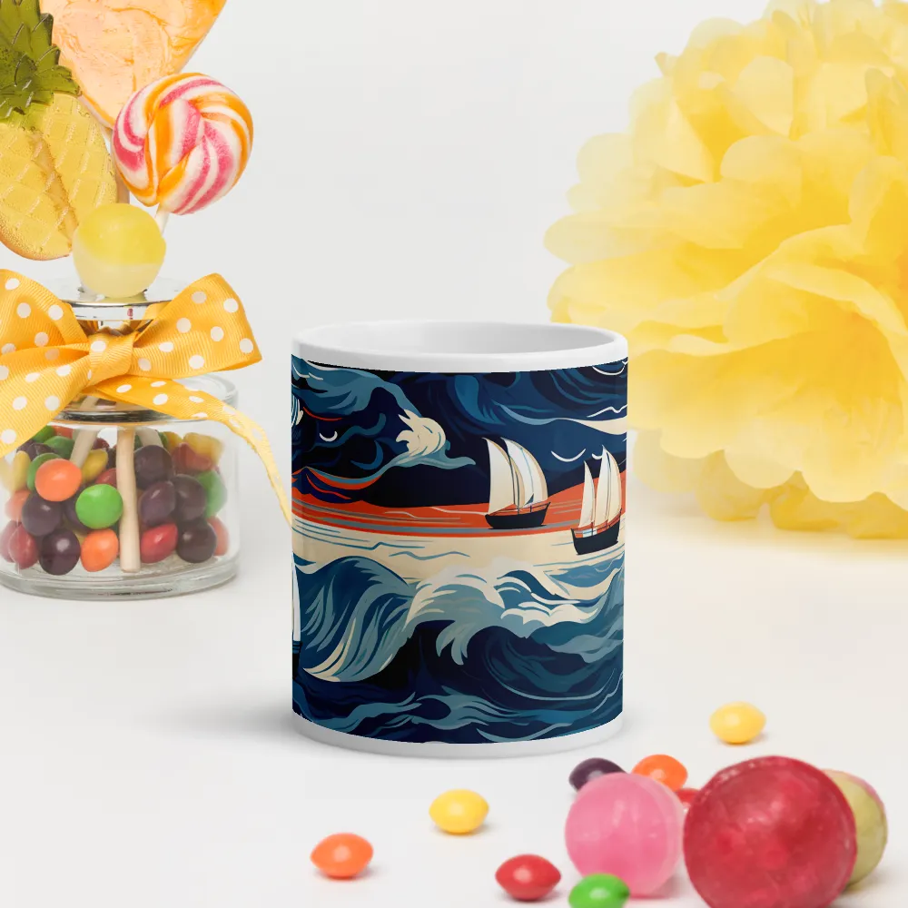 Ocean Whispers: A Voyage at Dusk | Mugs | Multiple Sizes & Colors