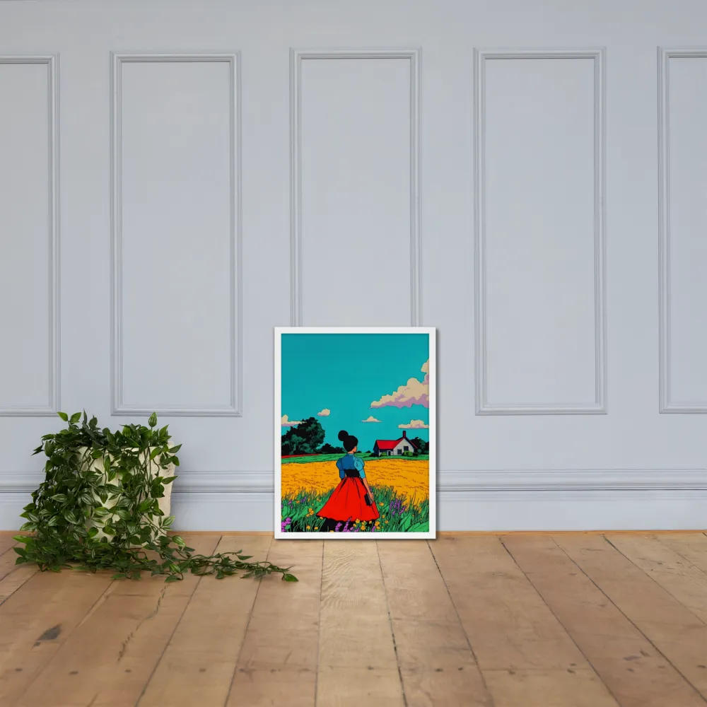 Whispers of a Sunlit Meadow | Poster with White Frame | 18″×24″