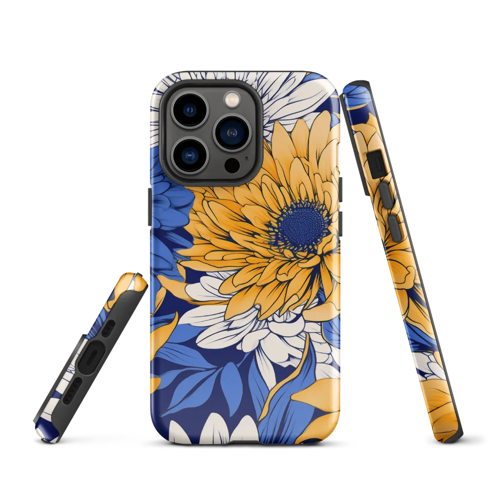 Floral Harmony in Blue and Yellow