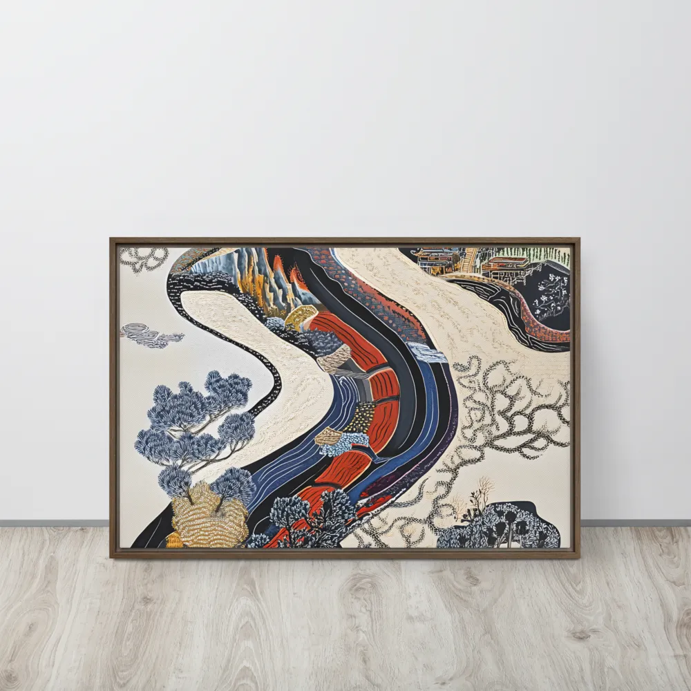 Flow of Tranquility | Canvas with Brown Frame | 20″×30″