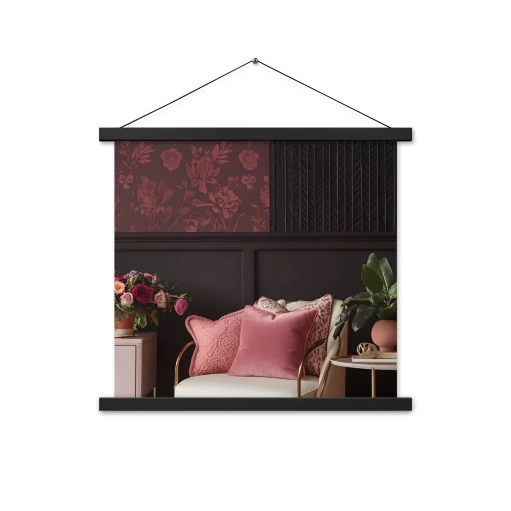 Elegance in Contrast: A Modern Interior Design | Poster With Black Wood Hanger | 18″×18″