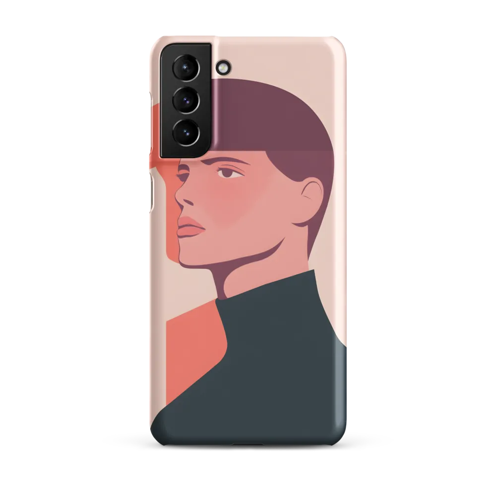 Contemplative Portrait in Minimalism | Phone Case |  S21 Plus | Snap Case | Matte
