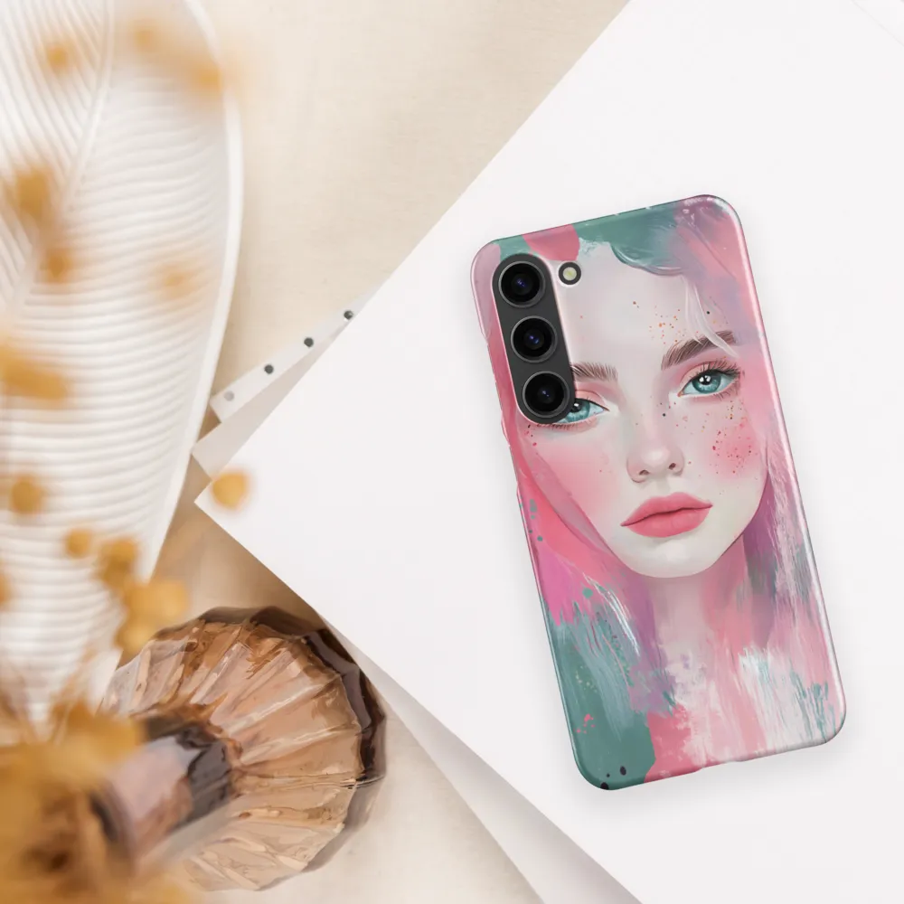 Dreamy Serenity: A Contemporary Portrait | Phone Case |  S23 Plus | Snap Case | Matte