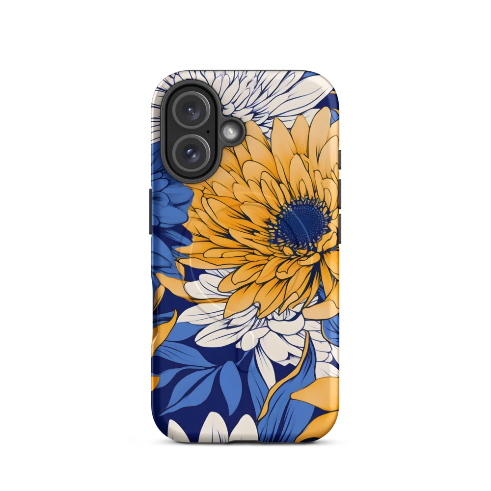 Floral Harmony in Blue and Yellow