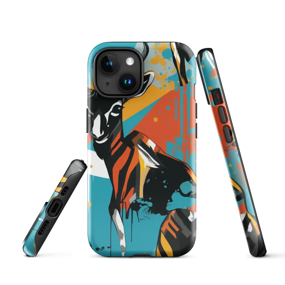 Dynamic Antelope in Vivid Abstract