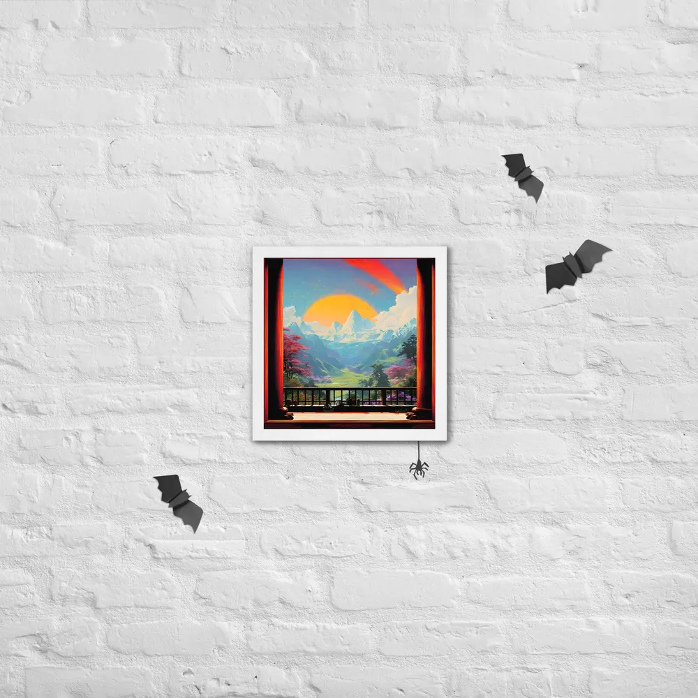 Golden Mountain Vista 
 Poster with White Frame | 14″x 14″